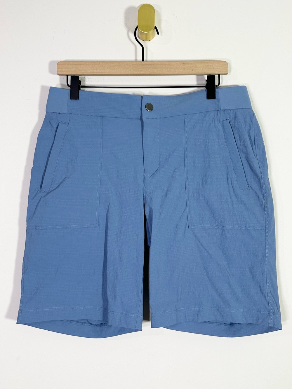 Athleta Blue Trekkie Bermuda 2.0 High Rise Shorts